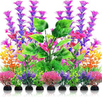 QUOZUO Aquarium Decorations Plants, 20pcs Aquarium Decor Plants, Colorful Fish Tank Accessories, Fish Tank Plants Plastic Decoration for Aquariums