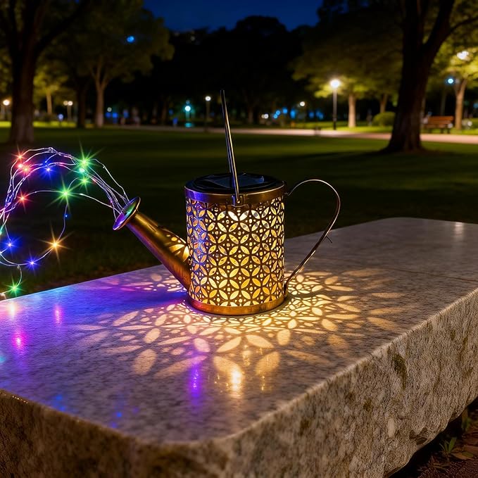 SRNPMIU Solar Watering_Can Light - Solar Yard Decorations Outdoor,Garden Decor Lights for Yard,IP65 Waterproof Hanging Lantern Lights,Outside Garden Flower Bed Decor Light for Moms Birthday 2PCS