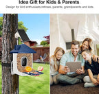 Smart Bird Feeder with Camera,AI Identify Species,Bird House with Solar Powered,Instant Arrival Alerts,2K HD Capture Video Live View,Gift for Birds Lover (Indigo Blue)