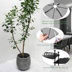 11.8 Inch Plant Pot Cover,Durable Cat & Dog Digging Stopper with Deep Stakes,Adjustable Soil Guard Grid for Indoor & Outdoor Flower Pots,Black Animal Protector