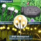 Solar Garden Lights Outdoor Waterproof, 6 Pack 48 LED Swaying Firefly Lights Outdoor Decor Light for Pathway Party Christmas Decoration, Unique Gifts for Women, Warm White