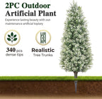 PATIO CHOICE 3ft Artificial Topiary Trees with Ground Spike Set of 2 Outdoor Faux Plants Realistic Faux Bushes and Shrubs Decorations for Outdoor Front Porch Garden