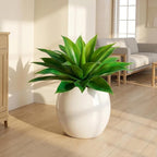 Artificial Agave Faux Agave Fake Greenery Outdoor Artificial Plants Fake Plants for Indoor Home Decor Plastic Plants Outdoor Decor Front Porch Decor Simulation Plants 22"(2Pcs Green) No Vase