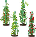 4 Pack 64" Tall Adjustable Obelisk Garden Trellis for Climbing Plants, Rust-Proof Pe Coated Metal Plant Trellis Support for Raised Beds, Potted Vines, Cucumbers, Tomatoes, Indoor Outdoor Use (4 Pack)