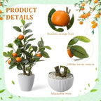 Suncalla 2 Pack Artificial Orange Potted Plants 19.7 Inches Fake Orange Tree Simulation Realistic Fruit Plant with Pot Faux Tree Indoor Decoration for Home Office Living Room Table Desk