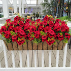 Artificial Geranium Flowers for Outdoor Decoration, 6 Bundles UV Resistant Silk Geranium Fake Plants Faux Flowers for Front Porch Garden Patio Window Box Outside Indoor Decor (Red)