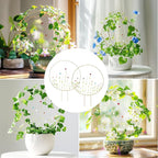 SNAIL GARDEN 2Pcs Small Trellis for Indoor Plants with Suncatcher Colorful Crystal, 9.8in Indoor Plant Trellis for Climbing Plants,House Plant Trellis for Potted Plants Hoya Ivy, Jasmine