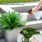 2 Pack Artificial Agave Plants 28 Inch Large Size Faux Succulent Stems Outdoor Decorating Realistic UV Resistant Tropical Plant Plantas Artificiales Decorativas Grandes - 29 Leaves, Dark Green