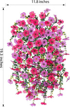 HyeFlora Artificial Flowers for Outdoors Fake Hanging Decoration, 2Pcs Purple and Hotpink Spring Decor, Realistic Plants, UV & Fading Resistant Silk Flower for Porch Patio Balcony Planter Yard