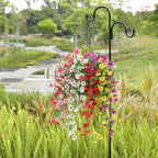 Artificial Flowers for Outdoors Spring Decor, 6 Bundles UV Resistant Realistic Faux Silk Hanging Flowers, Fake Plants for Planter Indoor Outside Garden Porch Patio Balcony Yard Farmhouse