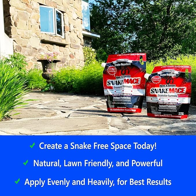 Nature’s Mace Snake Mace, Snake Repellent Granules for Yard, Outdoor Use, Keep Away Reptiles, Home, Garden, Granular Deterrent, Plant Friendly, Pet Safe, Fast Acting, 48 Ounce (Pack of 1)