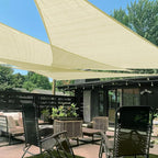 LOVE STORY 10' x 10' x 10' Triangle Sun Shade Sail Sunshade Sail UV Block for Patio, Garden, Butter Cream