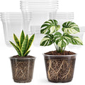 Bluepro 20 Pack 8/6/5/4/3.5 Inch Reinforced Large Clear Nursery Pots with Drainage Hole, Transparent Variety Pack Plastic Plant Pot for Vegetable Propagation, Root Cutting, Seed Starting
