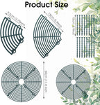 Nogeqi 2pcs Plants Covers Soil,7.5/11.8 Inch Plant Pot Grid,Plastic Plant Covers from Animals with Ground Nails,Keep Dog and Cat Out of Potted Plants for Indoor (Large Small Dark Green)
