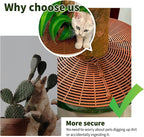 20.5 Inch Large Round Plant Pot Grid Cover, Cuttable Flower Pot Soil Covers Protectors from Animals, Dog Cat Digging Stopper with Deep Stakes for Indoor Outdoor Gardening (Black)