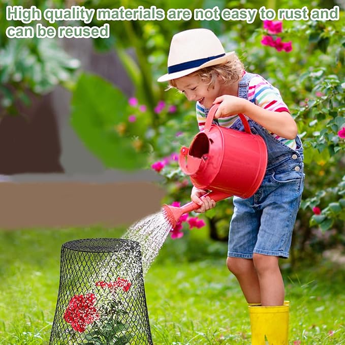 10 Pcs 9.13"×9.13" Chicken Wire Cloche Plant Covers Garden Netting Metal Heavy Duty Plant Protectors from Animals for Keeping Bunnies Chicken Squirrels Birds Other Out