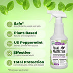 Mighty Mint Peppermint Oil Plant Protection Spray – Insect & Pest Control for Gnats, Spider Mites & Aphids – Plant-Based, Easy-to-Use with Microfiber Cloth- 32 oz