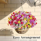 Uieke Artificial Flowers for Outdoors, 72 Bundles UV Resistant Faux Flowers No Fade Fake Plastic Plants for Outside Indoor Home Garden Porch Wedding Spring Summer Decor(Mix Color)