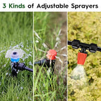 2026-Upgrade Quick-Connect Drip Irrigation System, Garden Irrigation Kit with 2/5" & 1/4" Tubing and Adjustable Nozzles & Sprinklers, Automatic Watering System for Garden, Lawn, Greenhouse
