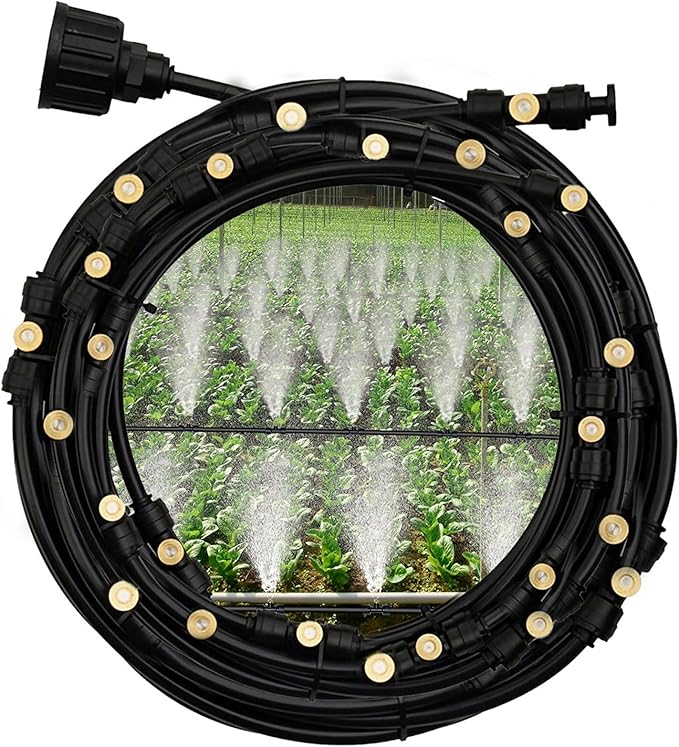 Misters for Outside Patio, 82FT(25M) Misting Line+25 Mist Nozzles, Outdoor Misting Cooling System for Patio Backyard Garden Greenhouse