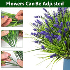 20 Bundles Artificial Plants Outdoor, UV Resistant Fake Flowers， Realistic Faux Lavender Shrubs for Porch Garden Window Box Home Decoration (Purple)