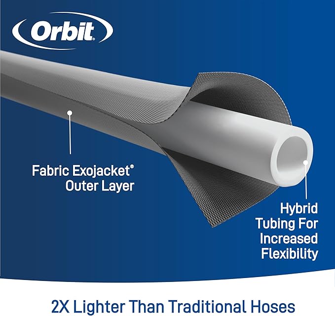 Orbit 33185 ExoJacket Heavy Duty Fabric Garden Hose, 50-Foot x 5/8-Inch