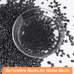 Pulovin 5 lbs Black Pebbles for Indoor Plants, Succulent, Bamboo, Vase, 3/8" Plant Rocks for Pots Indoor, Small River Rocks Decorative Pea Gravel, Highly Polished