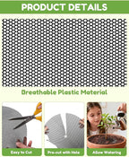 6 Pcs 15.7" Plant Pot Grids - Cuttable Plant Pot Protector from Cats with 6 Nails,Plant Pot soil Cover Protectors for Indoor Potted Plants,Animals Digging Stopper & Baby Proof Flower Pot Grid Guard