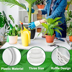 12 Packs Wave Plant Saucer - Plastic Flower Pot Drip Trays/Durable Heavy Duty White Planter Water Tray for Indoor and Outdoor Garden(6/8/10 inch)