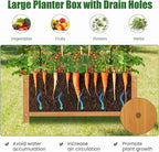 HAPPYGRILL 2 Pcs Raised Garden Bed, 71" Wooden Planter Box with Trellis, Drainage Holes, Freestanding Elevated Garden Bed for Vine Climbing Plants (Yellow)