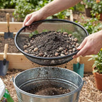 1PCS Soil Sifter for Gardening, 11.8" W Rock Sifter for 5 Gallon Bucket, 3mm Mesh Galvanized Steel Sifting Screen Dirt Sifter for Compost, Worm, Leaves, Sawdust, Rocks, Sand and Gravel