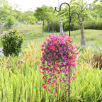 Artificial Flowers for Outdoors Spring Decor, 6 Bundles UV Resistant Realistic Faux Silk Hanging Flowers, Fake Plants for Planter Indoor Outside Garden Porch Patio Balcony Yard Farmhouse