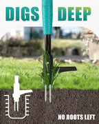 Breeze Touch Weed Puller Tool with Ergonomic D-Handle, 39" Stand Up Weed Puller Tool with Long Handle, Heavy Duty 3-Claw Dandelion Weed Puller & Root Remover for Lawn & Garden