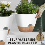 YNNICO 12" 10" 9" Large Self Watering Plant Pots, 3 Pack Flower Pots Planters with Multi Mesh Drainage Holes for Indoor Outdoor Garden Plants and Flowers