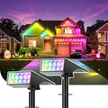 WENATY Solar Spot Lights Outdoor Color Changing, [7 Mode/2 Pack] Christmas Landscape Spotlights, Solar Lights Outdoor Waterproof,Led Powered Flood Light for Halloween Pathway Yard Garden Tree Walkway
