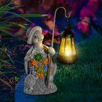 Solar Garden Outdoor Statue Turtle with Hanging LED Lantern —Outside Solar Turtle Decor for Garden,Home,Lawn,Yard, Balcony Ornament- Unique Housewarming Gifts
