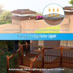 VOLISUN 4x4 Solar Post Cap Light 6pack,Solar Fence - Post Lights Brown Outdoor Waterproof for Wooden/Vinyl Post, with Warm White for Deck