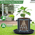 4 Pack 16.5'' Self-Watering Fabric Pot Base - Auto-Irrigation System Plant Saucer for 10 Gallon Fabric Pot, Auto Watering Plant Water Tray Self Watering System for Indoor Greenhouse Grow Tent Garden