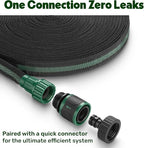 Flat Soaker Hose 25ft for Garden // Drip Hose for Garden Beds, Lawns and Trees // Heavy Duty Leakproof Design with Quick Connect // Linkable Irrigation System for Vegetables and Flowers