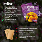 KVITER 500 Cracker Jack Marigold Seeds (Tagetes Erecta) - African Marigold, Giant Bloom, Non GMO Heirloom Seed - Annual Flower Seeds in Seed Packets, Ideal for Outdoor Garden, Patios and Borders