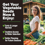 HOME GROWN 25 Variety Survival Seed Vault 12,000+ Heirloom Non-GMO Vegetable Seeds for Planting, High Germination, Family Garden Starter Kit, Tomatoes, Peppers, Carrots, Beans, Kale, Indoor Outdoor