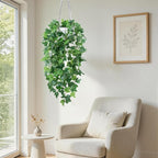 DREAMLOOM Fake Hanging Plants with Pot, Artificial Ivy Hanging Plants with Macrame Hanger for Indoor Decor, Fake Hanging Vines Faux Greenery for Home Kitchen Office