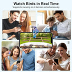 birdsnap® PAV-Bird Feeder with Camera,2K HD with 64GB Card, AI Identify Smart Bird House Cam Solar Panel,Live Stream,Motion Detection,Auto Record Video for Backyard Outdoors,Ideal Gift for Bird Lover