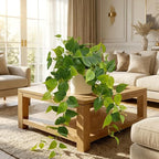 Waipfaru Artificial Plants Indoor, 1Pcs 34" Realistic Fake Pothos Hanging Plants Silk Vines Ivy Potted, Fake Pothos for Living Room Office Bedroom Bathroom Kitchen Shelves Indoor Home Decor