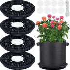 4 Pack 16.5'' Self-Watering Fabric Pot Base - Auto-Irrigation System Plant Saucer for 10 Gallon Fabric Pot, Auto Watering Plant Water Tray Self Watering System for Indoor Greenhouse Grow Tent Garden
