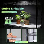 WORTH Mini Greenhouse with 18W T8 Grow Lights & Thermo-Hygrometer 27"x15"x70" Smart Indoor Grow Tent with Black Oxford Fabric Cover Plant Stand with Casters & Ventilation Flaps for Seed Starting