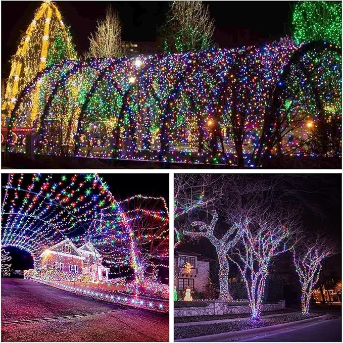 Extra-Long Solar String Lights for Outside, 4 Pack 400LED Solar Fairy Lights Outdoor Waterproof, Copper Wire with 8 Modes Solar Twinkle Lights for Tree Garden Party Patio Xmas Decor (Multicolor)