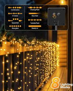 Brightown 4 Pack Solar String Lights for Outside, 184Ft 480 LED Solar Lights Outdoor Waterproof with 8 Modes, Solar Outdoor String Light for Patio Yard Tree Garden Party Decorations, Warm White