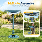VIVOHOME Bird Bath for Outside, Polyresin Pedestal Bird Baths for Outdoor, Garden, 28 Inch Height Weather-Resistant Birdbaths with 20" Bowl, Blue