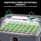 Sondiko Seed Starter Tray with Grow Light, Heated Seed Starter Kit with Temperature Display, Humidity Dome Germination Kit, Adjustable Plant Light for Seed Starting and Seedling Growth